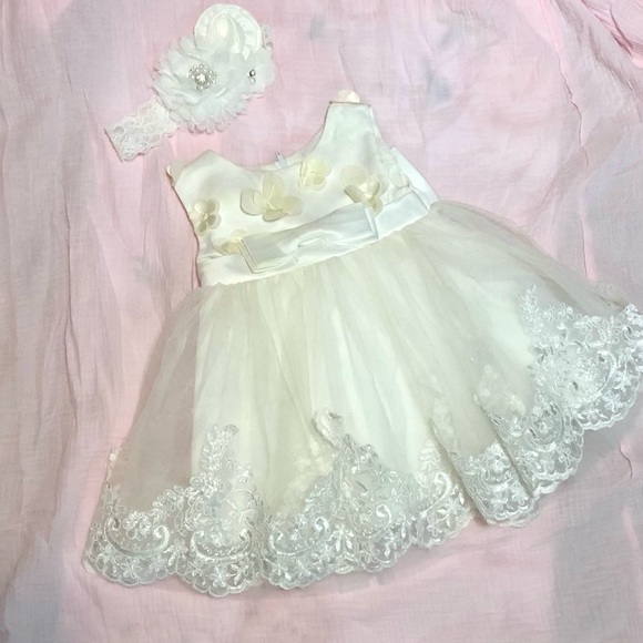 Bow Dreams Designed by hong - Ivory Flower Girl/Formal Dress w/Removable Bow 3-6 - Picture 2 of 12